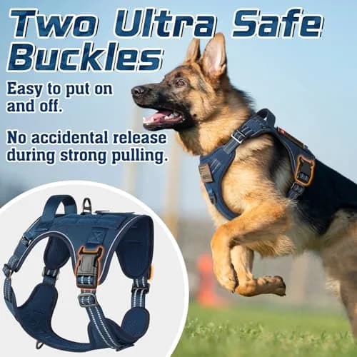 rabbitgoo Tactical Dog Harness for Large Dogs | No Pull Military Service Vest with MOLLE & Reflective Strips thumbnail 7
