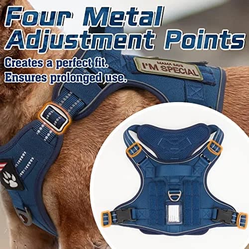 rabbitgoo Tactical Dog Harness for Large Dogs | No Pull Military Service Vest with MOLLE & Reflective Strips thumbnail 2