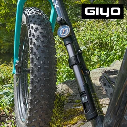 GIYO Mini Bike Pump with Gauge 2 Stage HP/HV 120 PSI | Easy Inflation for Road & MTB | Frame Mount Included | Taiwan Made (GP-993) thumbnail 6
