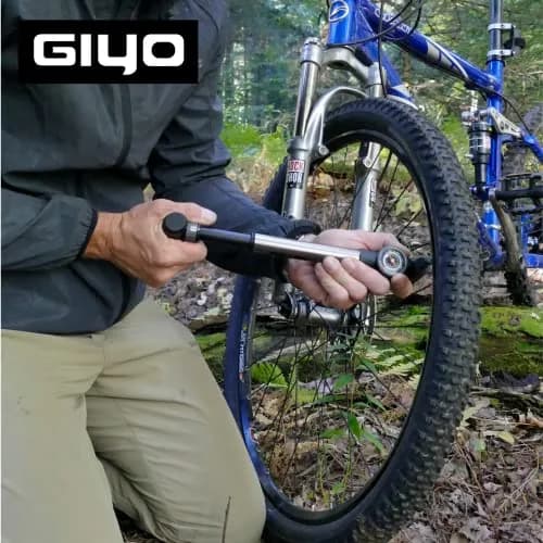 GIYO Mini Bike Pump with Gauge 2 Stage HP/HV 120 PSI | Easy Inflation for Road & MTB | Frame Mount Included | Taiwan Made (GP-993) thumbnail 7
