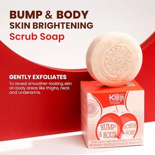 Koji White Kojic Acid Bump Eraser Body Scrub Soap 2 Bars | Brightening & Exfoliating thumbnail 2