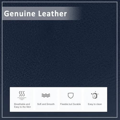 befen Genuine Leather Wristlet Clutch for Women Ultra-Slim Ladies Credit Card Holder Wallet Purses with RFID Protection (Navy Blue, 20.57cm x 10.92cm x 1.14cm) thumbnail 8