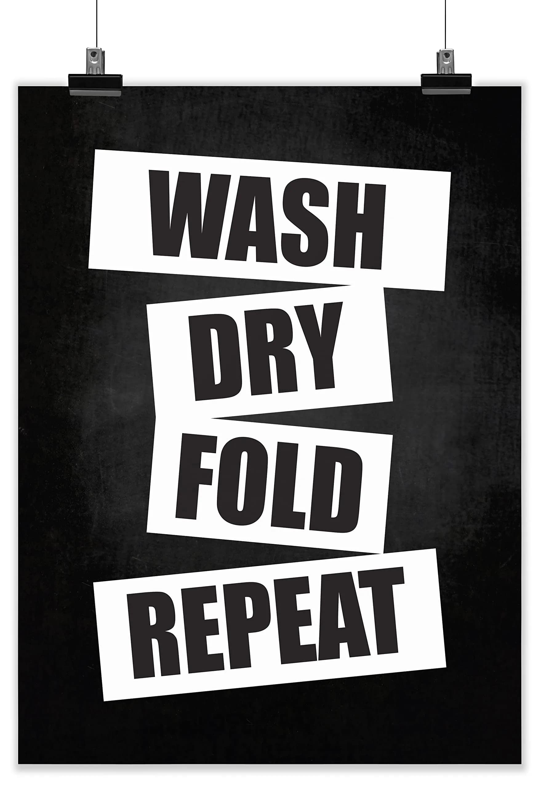 Inkdotpot Laundry Room Poster 8x10 Inch | Wash Dry Fold Repeat Wall Art for Home Laundry — Design 4
