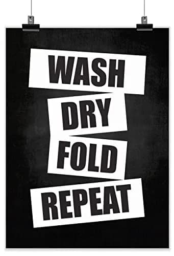 Inkdotpot Laundry Room Poster 8x10 Inch | Wash Dry Fold Repeat Wall Art for Home Laundry thumbnail 1