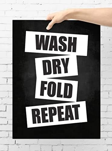 Inkdotpot Laundry Room Poster 8x10 Inch | Wash Dry Fold Repeat Wall Art for Home Laundry thumbnail 2