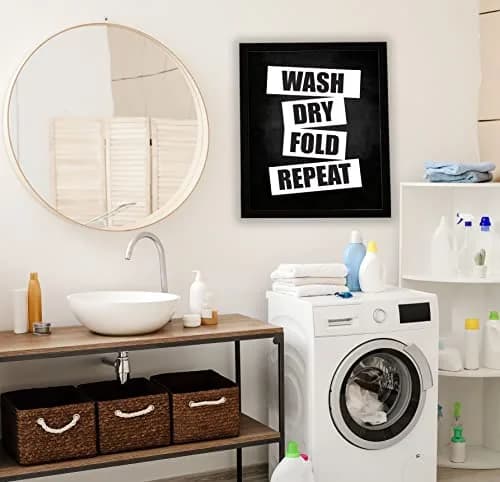 Inkdotpot Laundry Room Poster 8x10 Inch | Wash Dry Fold Repeat Wall Art for Home Laundry thumbnail 3