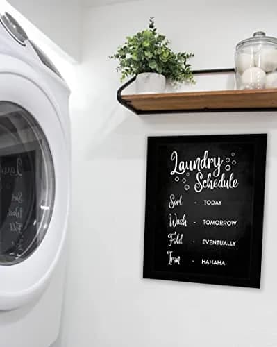 Inkdotpot Black Wall Art Poster with Frame | Modern Laundry Schedule for Home & Wash Area thumbnail 4