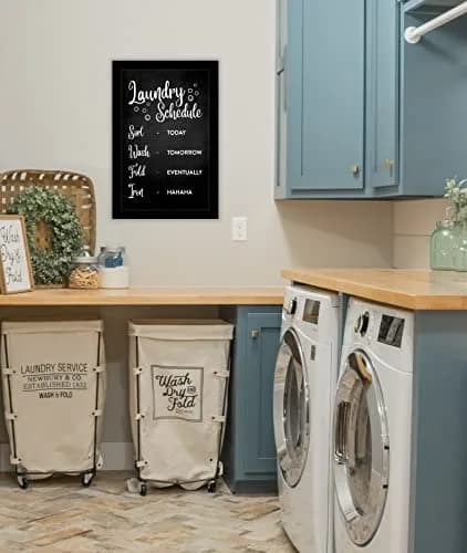 Inkdotpot Black Wall Art Poster with Frame | Modern Laundry Schedule for Home & Wash Area thumbnail 5