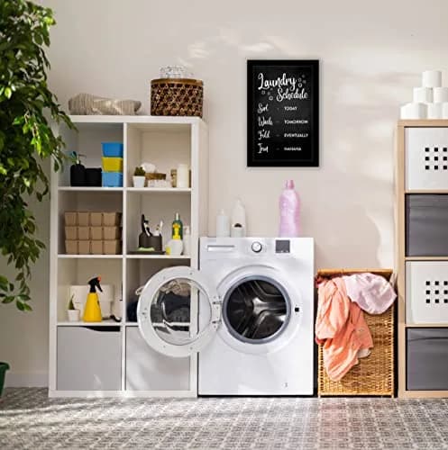 Inkdotpot Black Wall Art Poster with Frame | Modern Laundry Schedule for Home & Wash Area thumbnail 7