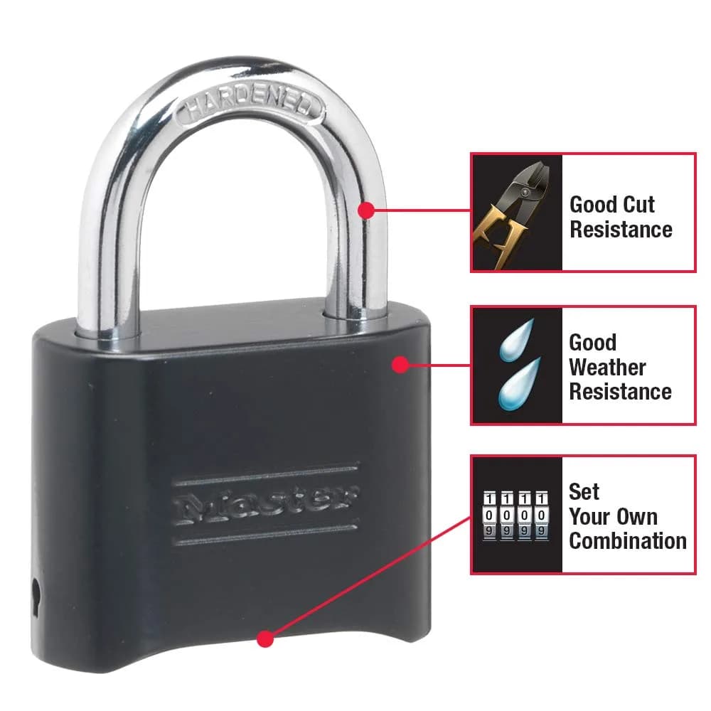 Master Lock Resettable Combination Padlock 2-Pack | Hardened Steel Shackle for Gym Lockers & Outdoor Gates - view 3
