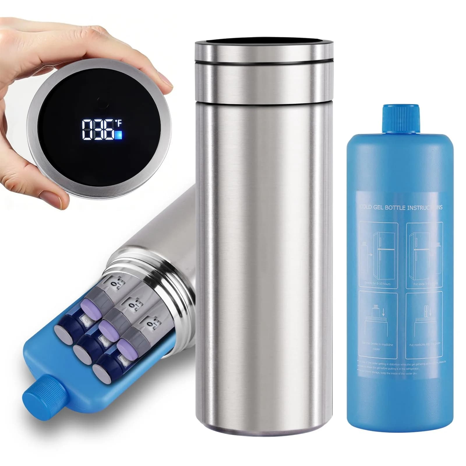 Bogush 60H Insulin Cooler Travel Case with Digital Temp Display 22.9cm (9in) | Keeps Insulin 2-8°C for 40 Hours - main product image
