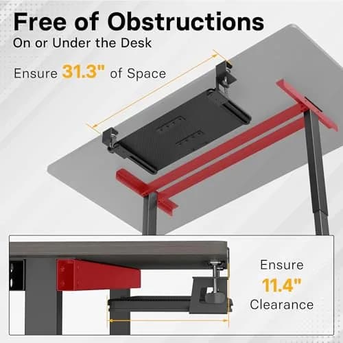 BONTEC Under Desk Keyboard Tray, Pull-Out Platform for Standard Keyboard & Mouse, 25.6" x 11.8" | Space-Saving Workspace Organizer thumbnail 7