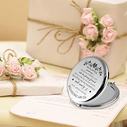GAOLZIUY Daughter Gifts from Mom Compact Mirror 7.4cm (2.9in) | Engraved Message for Daughter thumbnail 9