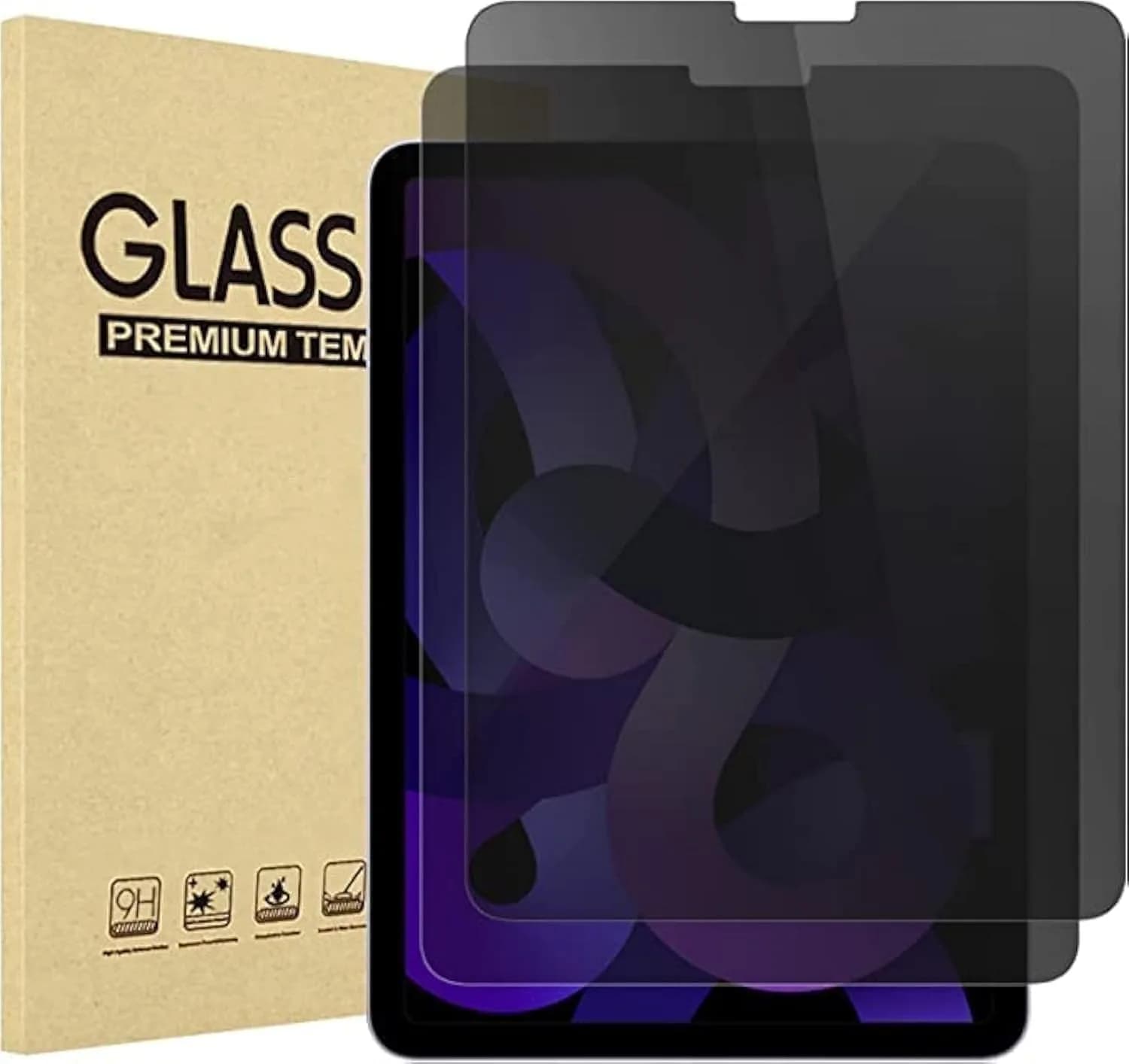 ProCase 2 Pack Privacy Screen Protector for iPad Air 5th/4th Gen & iPad Pro 11" 4th/3rd/2nd/1st Gen 10.9" | Anti-Spy Tempered Glass — 10.9 inches