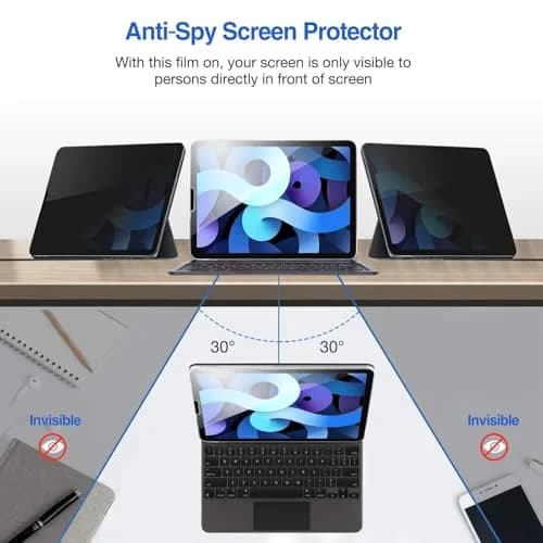 ProCase 2 Pack Privacy Screen Protector for iPad Air 5th/4th Gen & iPad Pro 11" 4th/3rd/2nd/1st Gen 10.9" | Anti-Spy Tempered Glass thumbnail 3