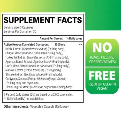 SZCZEKIN Active Hexose Correlated Compound 1500 mg Supplement | Immune & Liver Support, 90 Veggie Capsules thumbnail 2