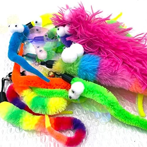 AcceLeah 16Pcs Cat Wand Refills, Worm & Dragonfly Attachments | Natural Plush, Safe & Durable thumbnail 3