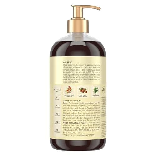 Shea Moisture Strengthen and Restore Shampoo Jamaican Black Castor Oil 710ml (24 Fl Oz) | For Damaged Hair & Breakage Control thumbnail 2