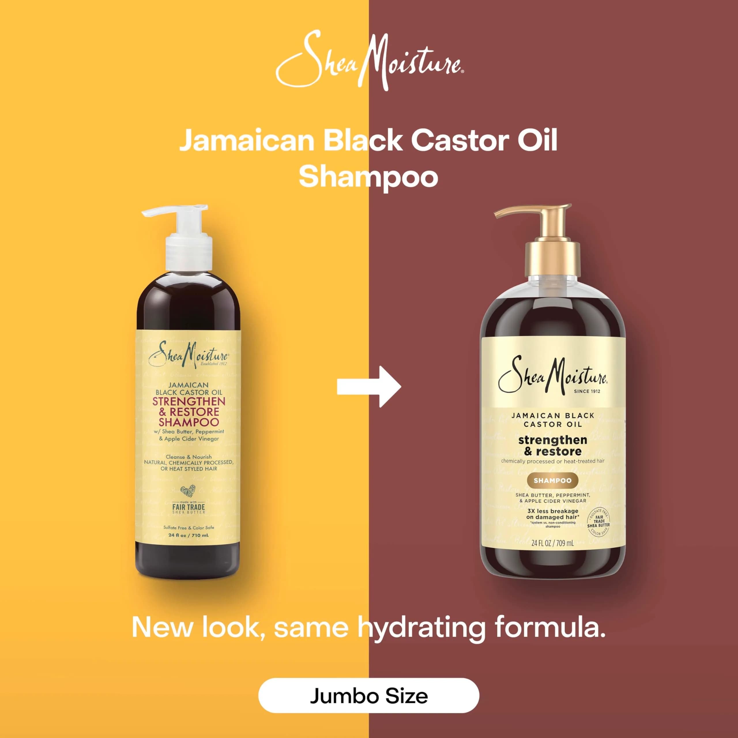 Shea Moisture Strengthen and Restore Shampoo Jamaican Black Castor Oil 710ml (24 Fl Oz) | For Damaged Hair & Breakage Control - view 3