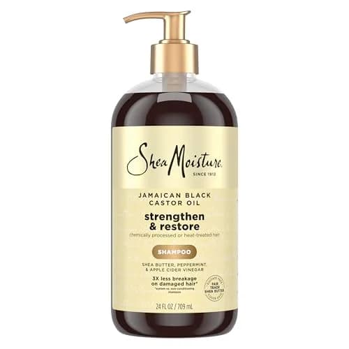 Shea Moisture Strengthen and Restore Shampoo Pure Jamaican Black Castor Oil 384ml (13 fl oz) | Cleanses and Nourishes Damaged Hair — 24 Fl Oz