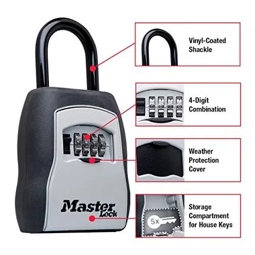Master Lock Portable Key Lock Box 2-Pack, Black | Resettable 4-Digit Combination Lock thumbnail 3