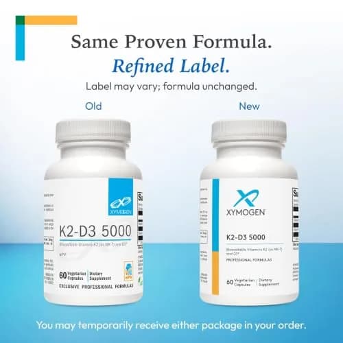 XYMOGEN K2-D3 5000 | Vitamin D3 K2 for Bone & Heart Support, 60 Capsules thumbnail 4