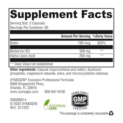 XYMOGEN ALAmax Protect, 120 Capsules | Berberine & ALA Support Cardiometabolic Health thumbnail 2