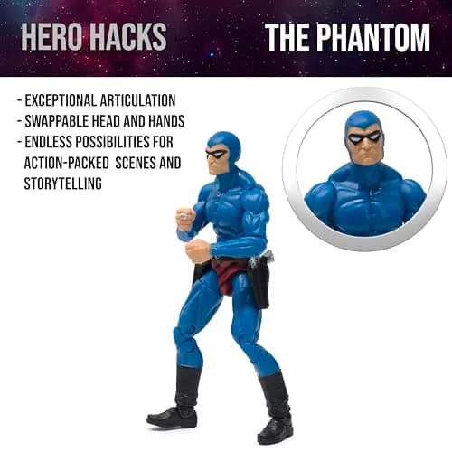 Boss Fight Studio Hero H.A.C.K.S. 21st Phantom Action Figure, Wave 1.5 – Highly Articulated Figurine & Accessories, 1:18 thumbnail 4