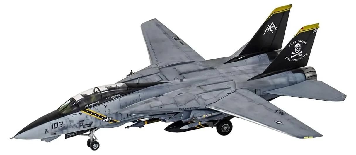 Academy 1/72 US Navy F-14B Tomcat VF-103 Jolly Rogers Plastic Model 262mm | Unassembled Aircraft Kit — Molded Color