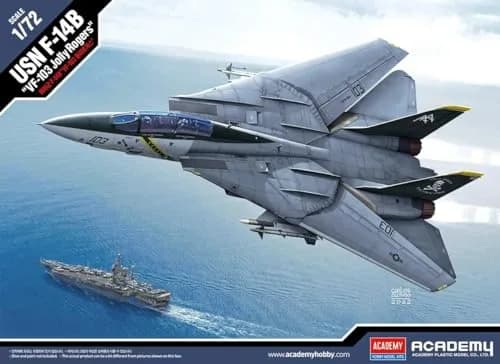 Academy 1/72 US Navy F-14B Tomcat VF-103 Jolly Rogers Plastic Model 262mm | Unassembled Aircraft Kit thumbnail 7