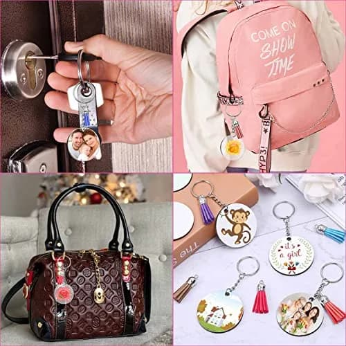 Yuntop Acrylic Jewelry Findings Set | 48 Pcs Clear Round Keychain Blanks & Accessories thumbnail 2
