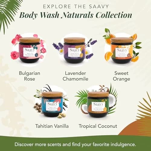 Saavy Naturals Body Scrub - Scented Sugar Coconut Exfoliator, Vegan & Natural with Vitamin E, Gentle for Sensitive Skin, 12 oz | Tropical Coconut thumbnail 7
