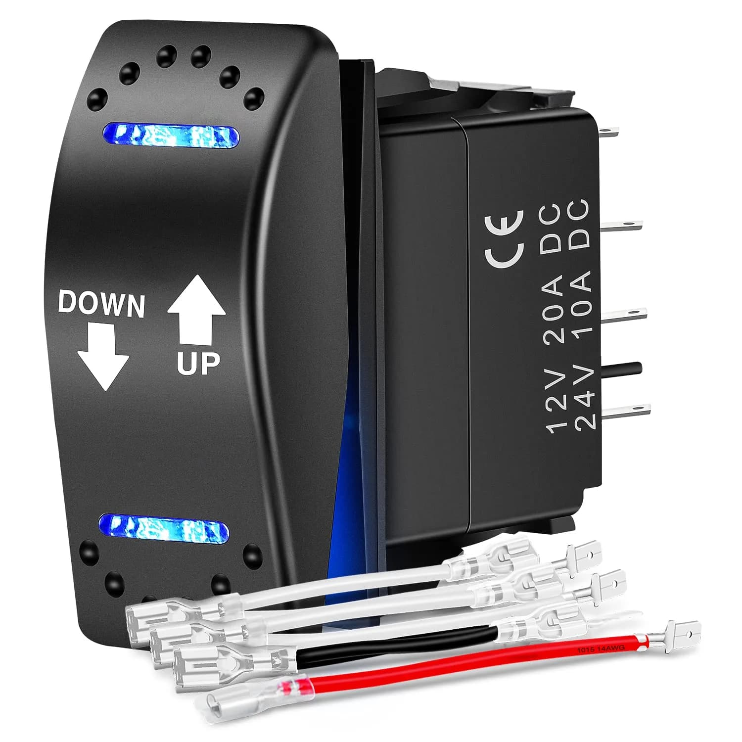 Nilight Momentary DPDT Rocker Switch 12V/24V | Heavy Duty Reverse Polarity Control