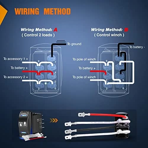Nilight Momentary DPDT Rocker Switch 12V/24V | Heavy Duty Reverse Polarity Control thumbnail 3