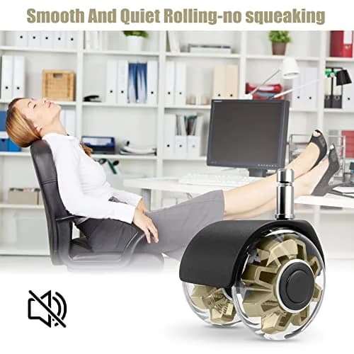 Omyoffice 2" Office Chair Wheels Set of 5 | Heavy Duty Gold Casters for Floors thumbnail 5