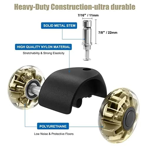 Omyoffice 2" Office Chair Wheels Set of 5 | Heavy Duty Gold Casters for Floors thumbnail 3