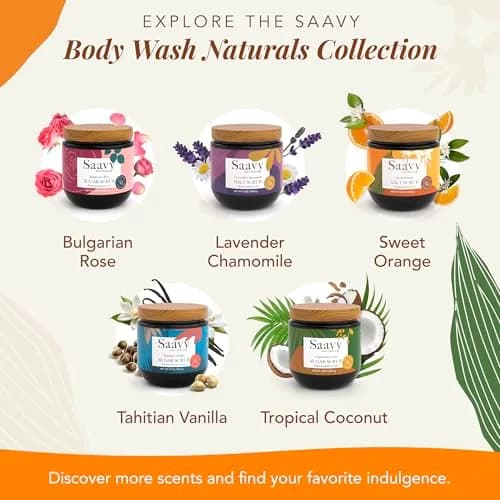 Saavy Naturals Body Scrub - Scented Salt Orange Extract | Vegan Exfoliating with Vitamin E, Gentle for Sensitive Skin, Made in USA, 12 oz thumbnail 7