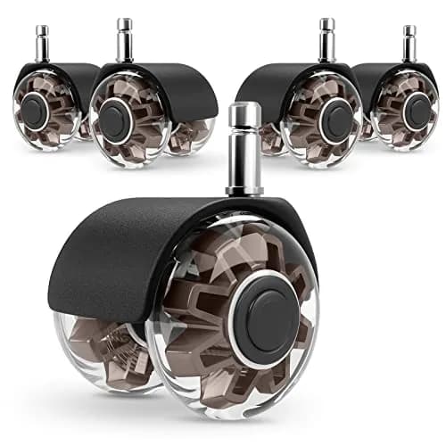 Omyoffice 2" Office Chair Wheels Set of 5 | Heavy Duty Brown Casters for Floors thumbnail 1