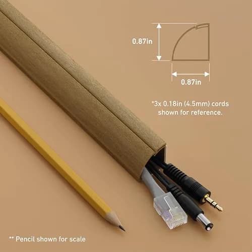 D-Line Stainable Wood-Effect Corner Cable Concealer 157in | Floor & Corner Cord Organizer thumbnail 4