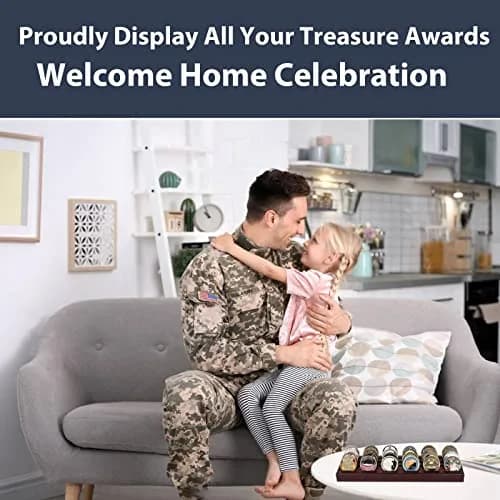 DecoWoodo Challenge Coin Display Stand 4 Rows Mahogany | Elegant & Durable thumbnail 6