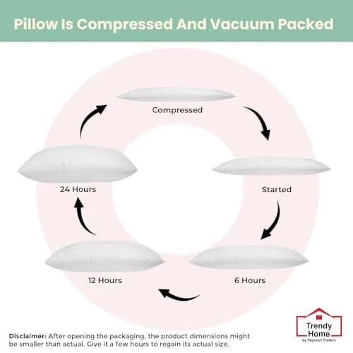 Trendy Home 24x24 Throw Pillow Insert (Set of 2, White) Hypoallergenic Cushion for Sofa & Bed thumbnail 5