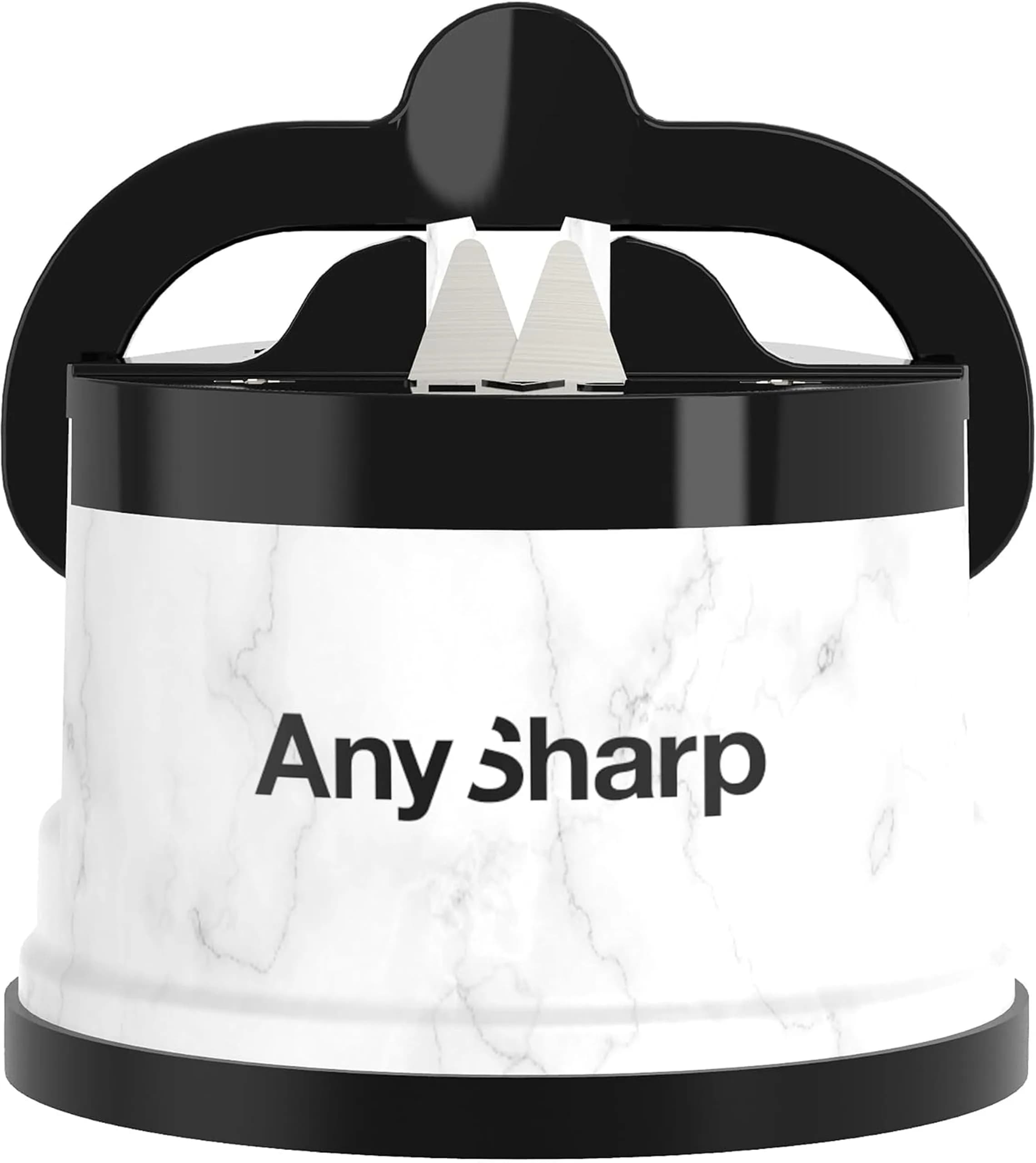 AnySharp Editions Knife Sharpener White Marble | Easy Use Hands-Free with PowerGrip Suction thumbnail 1