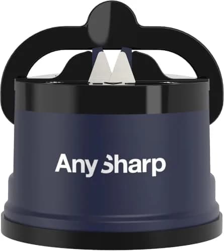 AnySharp Editions Knife Sharpener Navy | Easy Use Hands-Free with PowerGrip Suction & 20-Degree Angle thumbnail 1