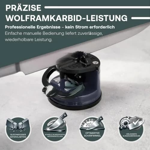 AnySharp Editions Knife Sharpener Navy | Easy Use Hands-Free with PowerGrip Suction & 20-Degree Angle thumbnail 4