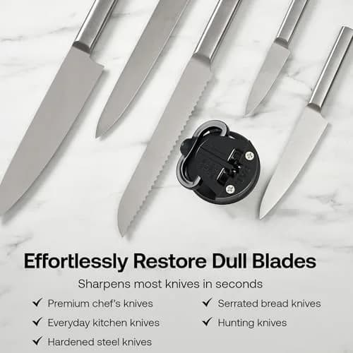 AnySharp Knife Sharpener Carbon | Hands-Free, 20° Pre-Set, Suction Base, Versatile & Durable thumbnail 6