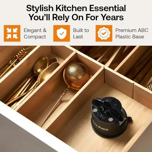 AnySharp Knife Sharpener Carbon | Hands-Free, 20° Pre-Set, Suction Base, Versatile & Durable thumbnail 7