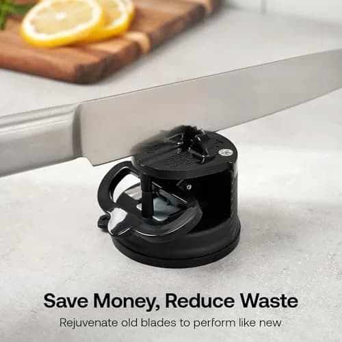 AnySharp Knife Sharpener Carbon | Hands-Free, 20° Pre-Set, Suction Base, Versatile & Durable thumbnail 8