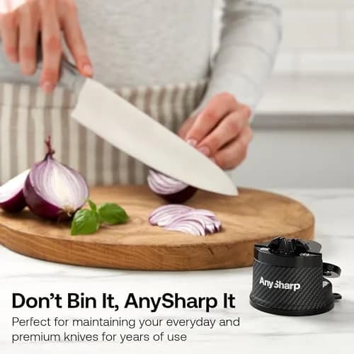 AnySharp Knife Sharpener Carbon | Hands-Free, 20° Pre-Set, Suction Base, Versatile & Durable thumbnail 9