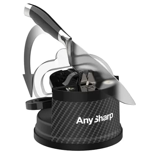 AnySharp Knife Sharpener Carbon | Hands-Free, 20° Pre-Set, Suction Base, Versatile & Durable thumbnail 2