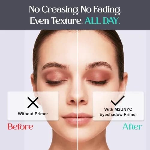 M2U NYC Eyeshadow Primer – Waterproof, Long-Lasting, Hydrating with Hyaluronic Acid (0.5 Oz) for All Skin Types thumbnail 3